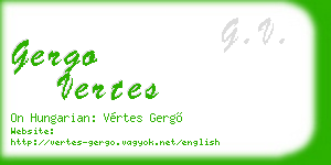 gergo vertes business card